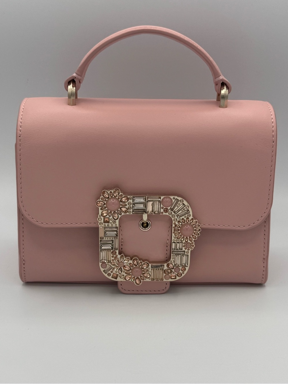Kate Spade Lovitt Buckled Small Top Handle Crossbody Pink Gold Convertible